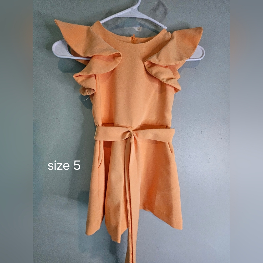 Orange romper with belt